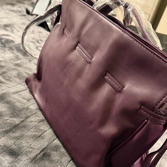 Badgley Mischka Purple Satchel - Picture 3 of 4